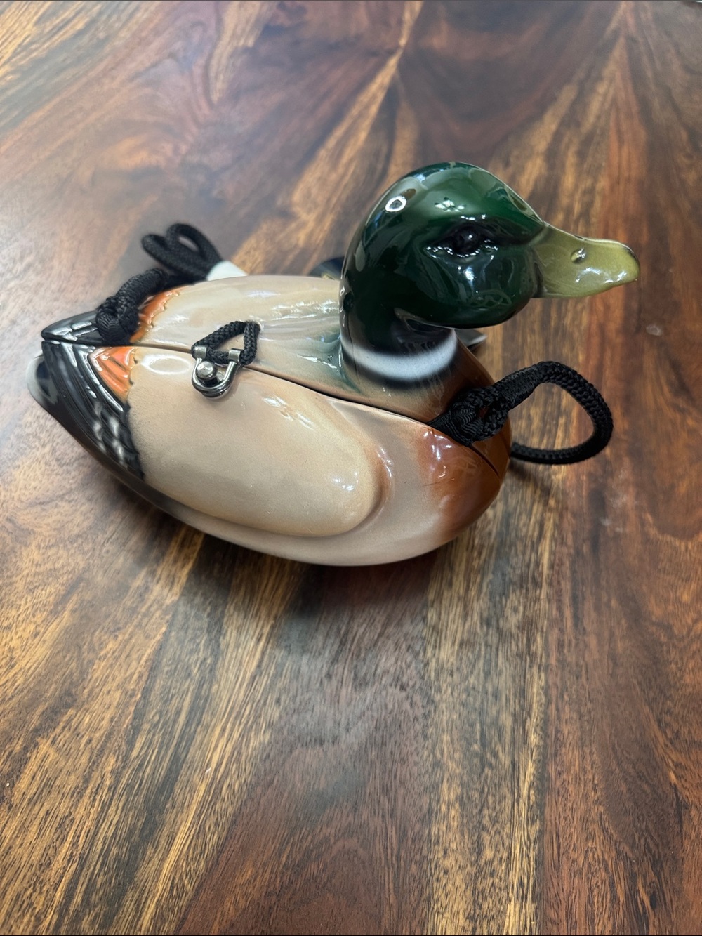 Timmy Woods Duck Mini Bag in Green, Brown, Cream